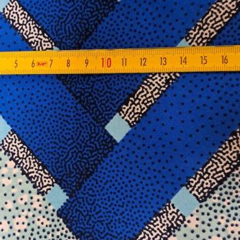 Preview: Afrikanischer Wax Print Stoff Baumwolle BLUE TILES | Meterware