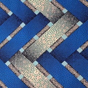 Preview: Afrikanischer Wax Print Stoff Baumwolle BLUE TILES | Meterware
