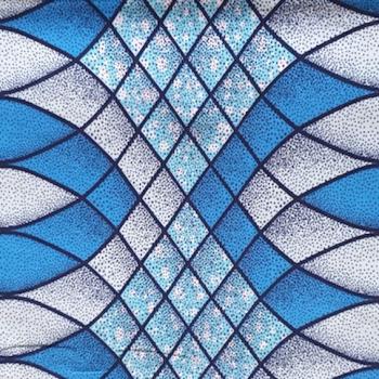 Preview: Afrikanischer Wax Print Stoff Baumwolle BLUE WAVES | Meterware