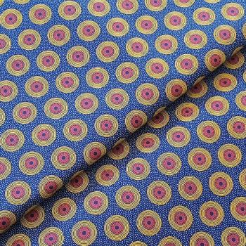 BLUE-YELLOW-DOTS-Afrikanischer-Shweshwe-Stoff