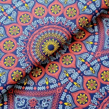 BLUE-YELLOW-ORNAMENT-Afrikanischer-Shweshwe-Stoff