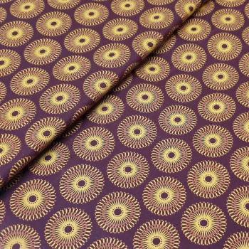 BROWN DANDELION Afrikanischer-Shweshwe-Stoff-