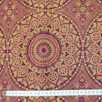 Preview: BROWN ORNAMENT  Afrikanischer-Shweshwe-Stoff-