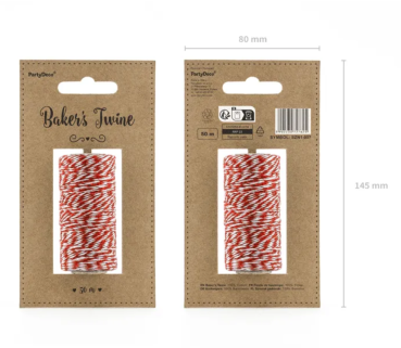 Preview: Bäckergarn Rot-Weiss - 50m - Partydeco