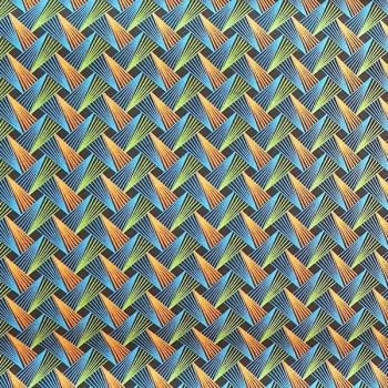 Preview: DISCO-BLUE-FAN-PATTERN-Afrikanischer-Shweshwe-Stoff