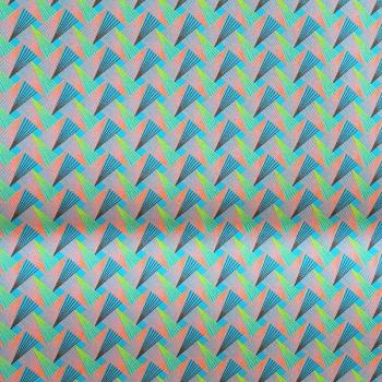 Preview: DISCO-TURQUOISE-FAN-PATTERN-Afrikanischer-Shweshwe-Stoff-