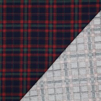 Preview: Flanell Baumwolle Dunkelblau Rot Karo