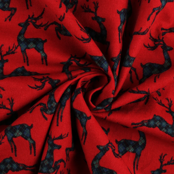 Preview: Flanell Baumwolle Christmas Rot