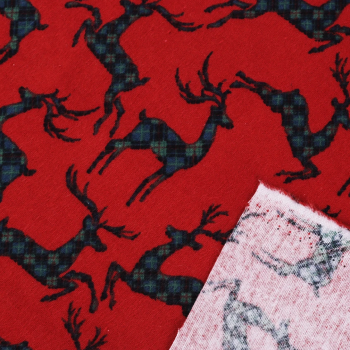 Preview: Flanell Baumwolle Christmas Rot