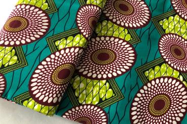 GREEN FRISBEE Afrikanischer Wax Print Stoff