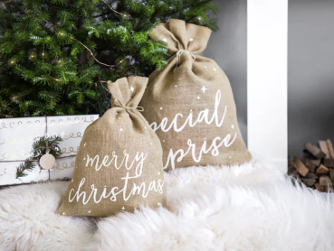 Preview: Jutebeutel Merry Christmas - 30 x 42 cm | PartyDeco