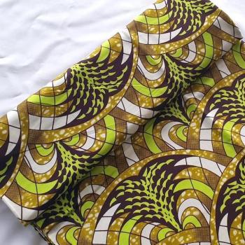 Afrikanischer Wax Print Stoff Baumwolle  LIME CHRISTMAS TREE | Meterware