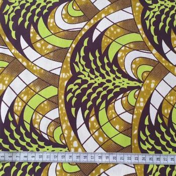 Preview: Afrikanischer Wax Print Stoff Baumwolle  LIME CHRISTMAS TREE | Meterware