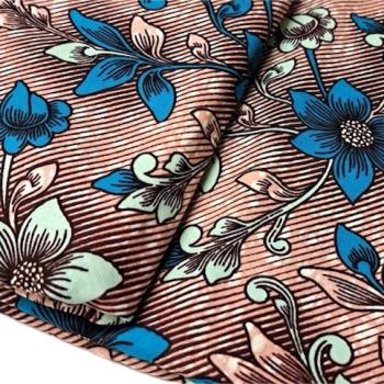 Afrikanischer Wax Print Stoff Baumwolle MINT FLOWERS | Meterware