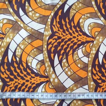 Preview: Afrikanischer Wax Print Stoff Baumwolle ORANGE CHRISTMAS TREE | Meterware