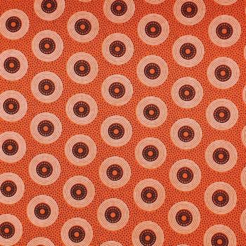 Preview: ORANGE-DOTS-Afrikanischer-Shweshwe-Stoff-
