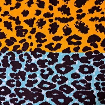 Afrikanischer Wax Print Stoff Baumwolle ORANGE LEOPARD | Meterware