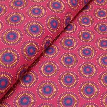 PINK DANDELION Afrikanischer Shweshwe Stoff
