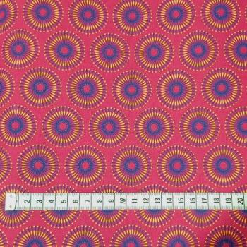 Preview: PINK DANDELION Afrikanischer Shweshwe Stoff