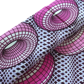 Afrikanischer Wax Print Stoff Baumwolle PINK DONUT | Meterware