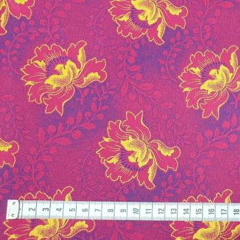 Preview: PINK FLOWER Afrikanischer-Shweshwe-Stoff