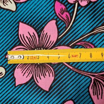 Preview: Afrikanischer Wax Print Stoff Baumwolle PINK FLOWERS | Meterware