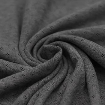 Pointoille Feinstrickjersey Baumwolle Dunkelgrau Melange