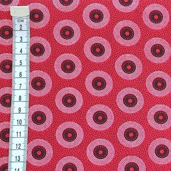 Preview: RED-DOTS-Afrikanischer-Shweshwe-Stoff-
