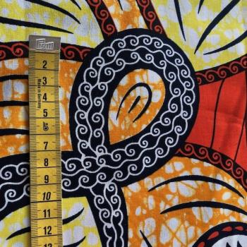 Preview: Afrikanischer Wax Print Stoff Baumwolle RED JUNGLE | Meterware