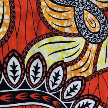 Preview: Afrikanischer Wax Print Stoff Baumwolle RED JUNGLE | Meterware