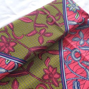 Afrikanischer Wax Print Stoff Baumwolle ROSE ORCHID | Meterware