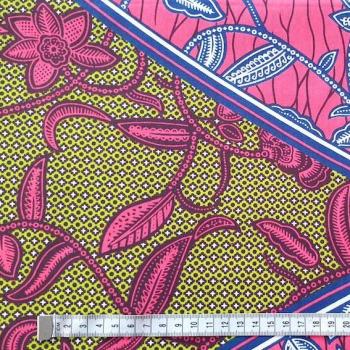 Preview: Afrikanischer Wax Print Stoff Baumwolle ROSE ORCHID | Meterware