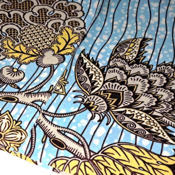 Preview: Afrikanischer Wax Print Stoff Baumwolle SUMMER ORIENTAL FLOWERS | Meterware