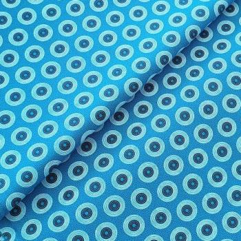 TURQUOISE-DOTS Afrikanischer-Shweshwe-Stoff