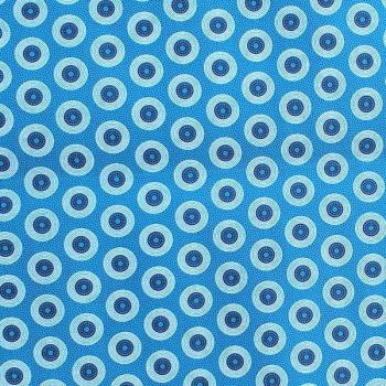 TURQUOISE-DOTS Afrikanischer-Shweshwe-Stoff