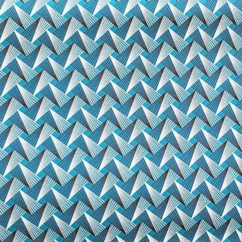 Preview: TURQUOISE-FAN-PATTERN-Afrikanischer-Shweshwe-Stoff