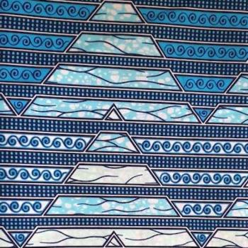 Preview: Afrikanischer Wax Print Stoff Baumwolle TURQUOISE WAVE | Meterware