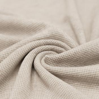 Waffelstrick Jersey Baumwolle - Beige Melange | Meterware