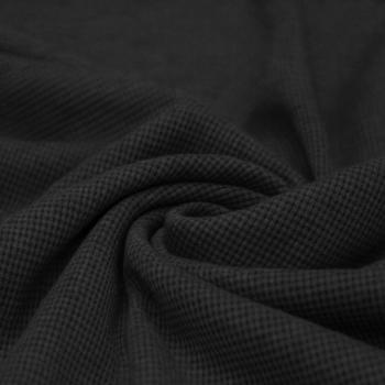 Waffelstrick Jersey Baumwolle - Dunkelgrau Melange | Meterware