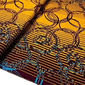 Afrikanischer Wax Print Stoff Baumwolle YELLOW BUBBLES | Meterware