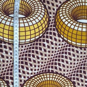 Preview: Afrikanischer Wax Print Stoff Baumwolle YELLOW DONUT | Meterware