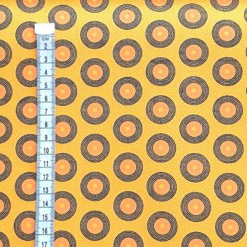 Preview: YELLOW-DOTS-Afrikanischer-Shweshwe-Stoff-