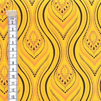 Preview: YELLOW-FLAME-Afrikanischer-Shweshwe-Stoff-
