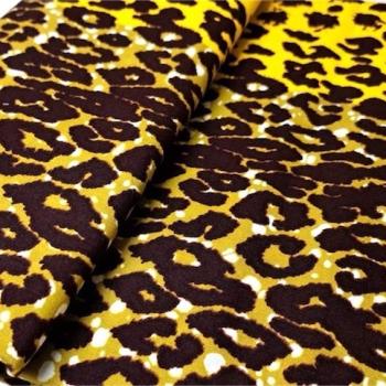 Preview: YELLOW LEOPARD Afrikanischer Wax Print Stoff