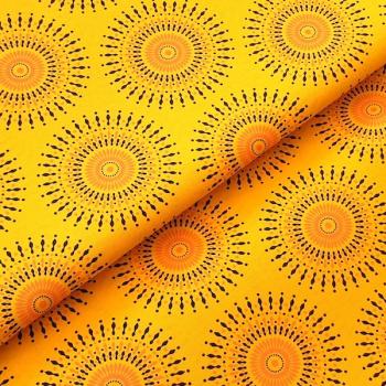 YELLOW-SUN-Afrikanischer-Shweshwe-Stoff-