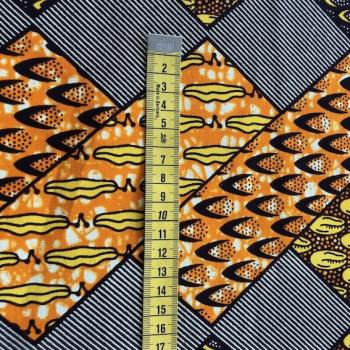Preview: Afrikanischer Wax Print Stoff Baumwolle YELLOW TILES | Meterware