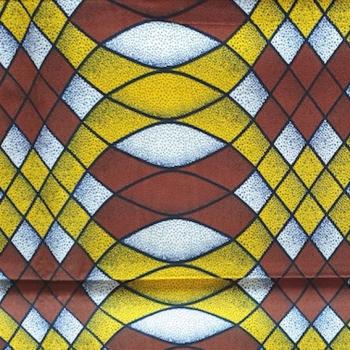Preview: Afrikanischer Wax Print Stoff Baumwolle YELLOW WAVES | Meterware