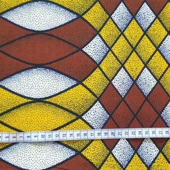 Preview: Afrikanischer Wax Print Stoff Baumwolle YELLOW WAVES | Meterware