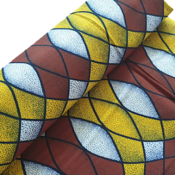 Afrikanischer Wax Print Stoff Baumwolle YELLOW WAVES | Meterware