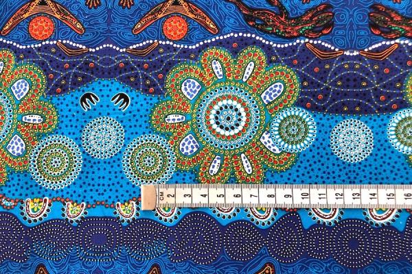 BLUE-HOME-COUNTRY-Aborigines-Stoff-aus-Australien-